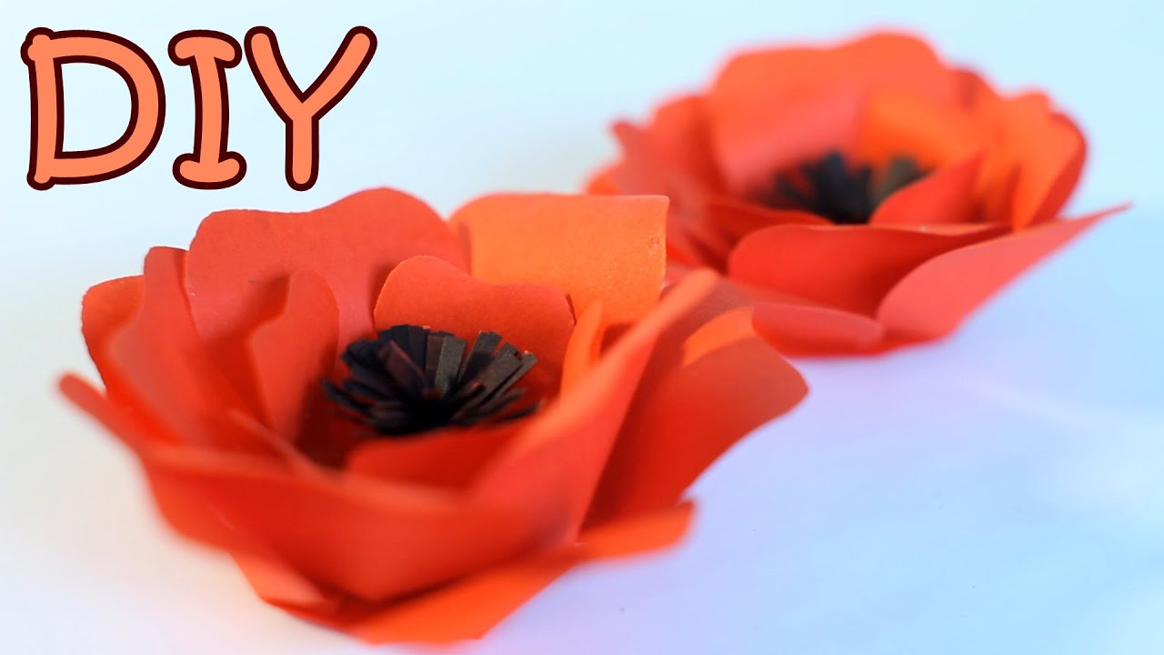 DIY Paper Poppy Flower - How To Make A Poppy From Paper