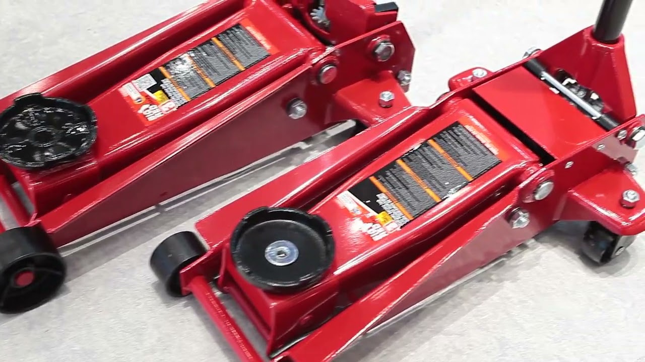 Big Red Performance Comparison 3 Ton Garage Jack Single Pump VS, Double Pump