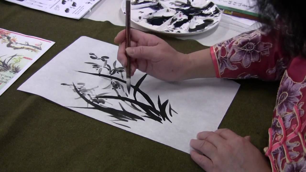 Chinese painting class demo - Orchid (part 1)