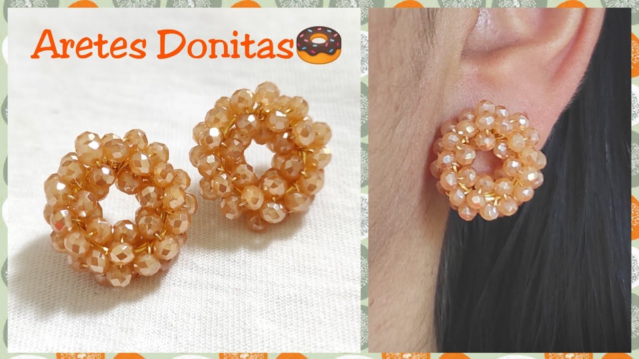 Aretes tipo donita (coronitas de cristales)