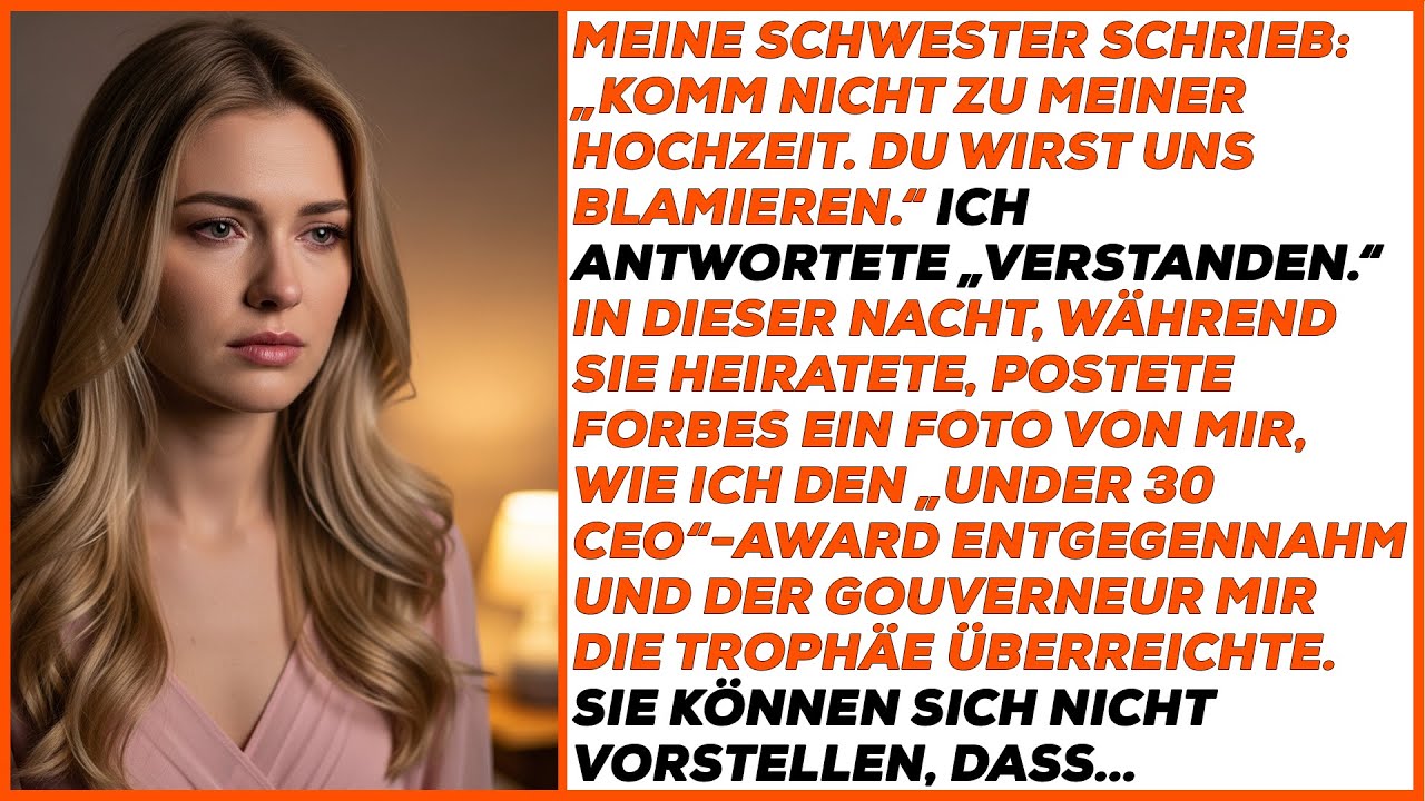 Meine schwester schrieb: „Komm nicht zu meiner hochzeit. Du wirst uns blamieren.“