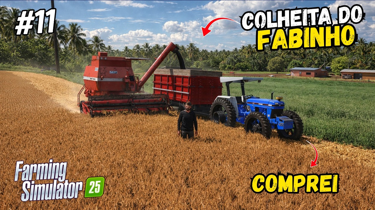 COLHEITA DE FEIJÃO NA FAZENDA DO VIZINHO - FARMING SIMULATOR 25 - EP 11 ( FAZENDA CEDRO ALTO )
