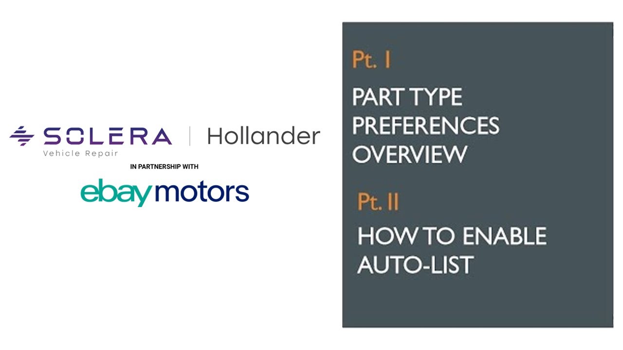Part Type Settings and Auto-List in eLink