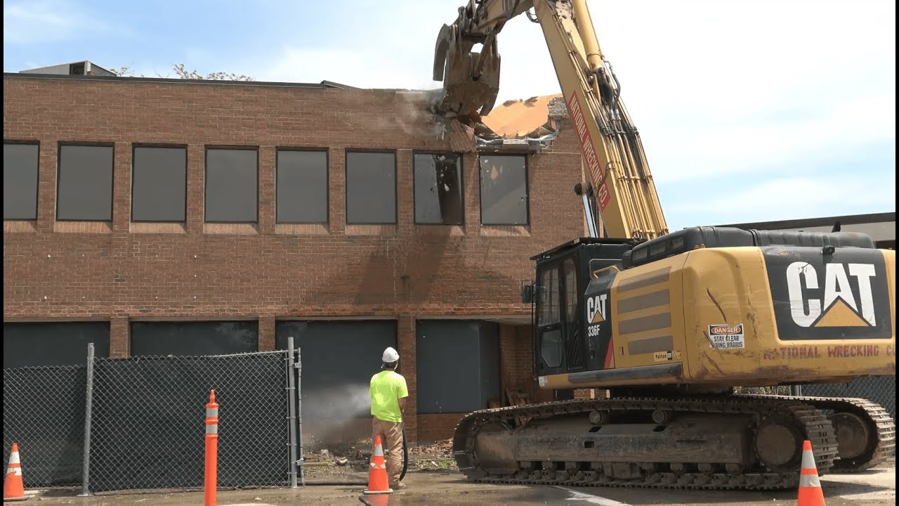 80's Office Building Fall's Apart Like a Card Tower During Demolition! Start of Seven building Demo!