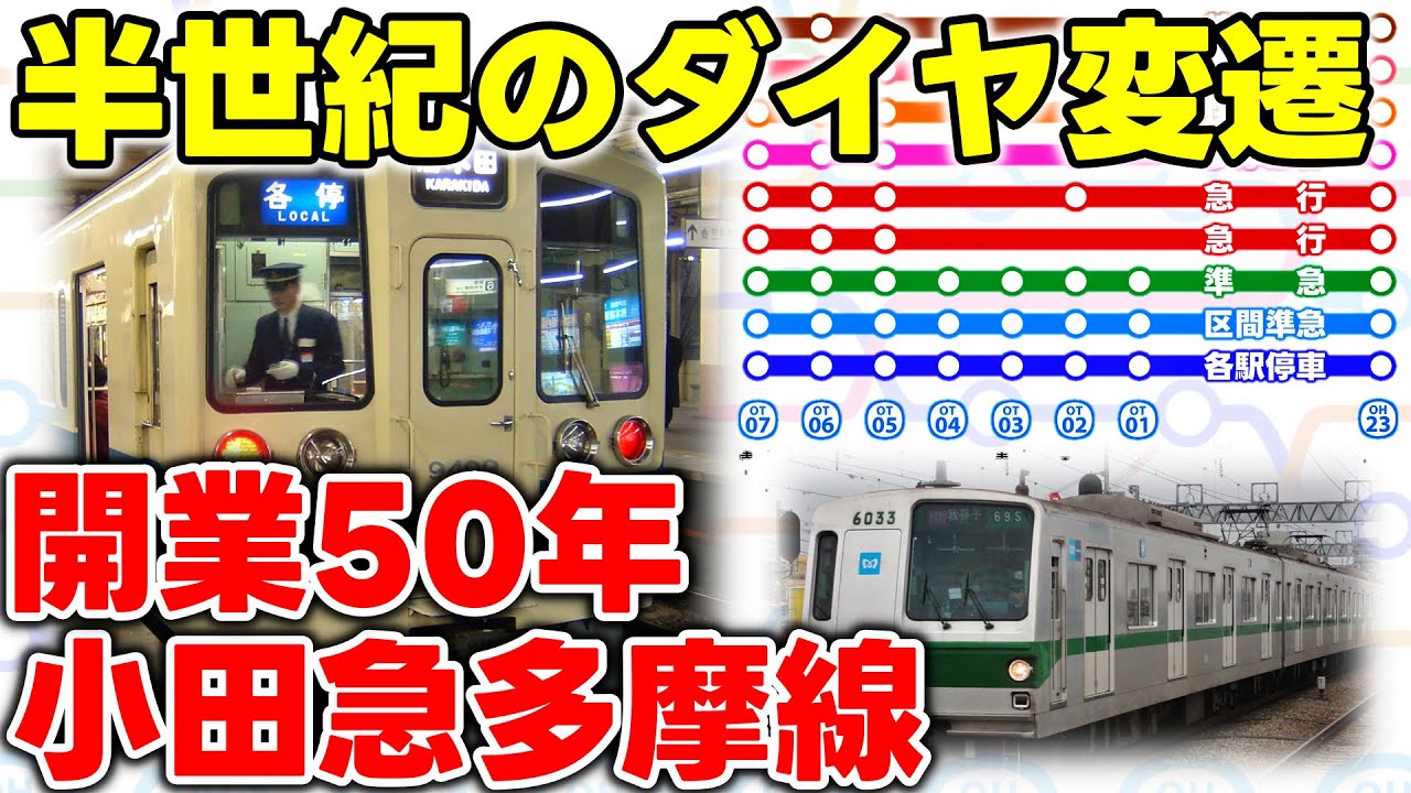 小田急多摩線 開業50年 半世紀のダイヤ変遷 2025年に千代田線直通運転再開