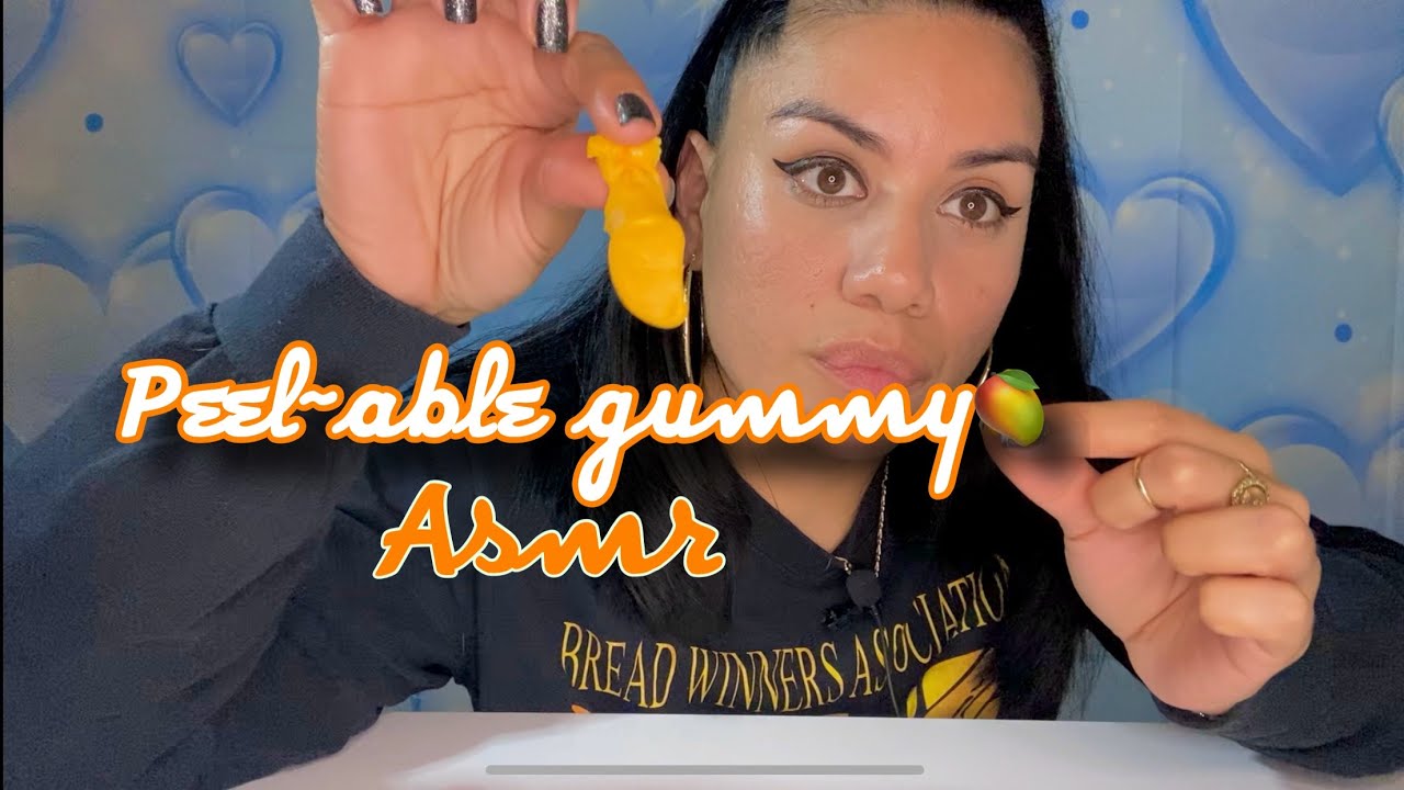 ASMR EATING PEEL~ ABLE GUMMIES MANGO (MOUTH SOUNDS) NO TALKING SHEEATSASMR