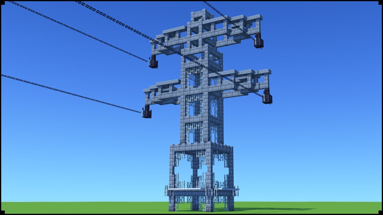 How To Make a Power Line Tower In Minecraft | City Tutorial