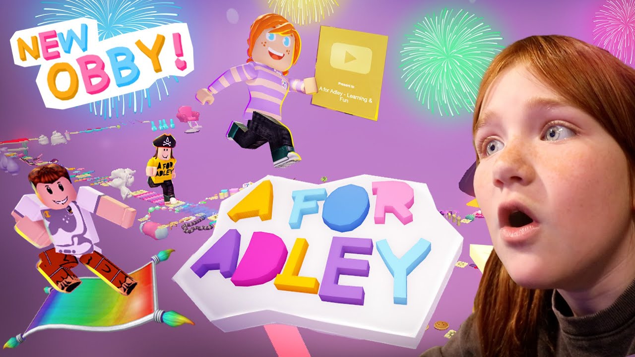 A for Adley ROBLOX OBBY!!  Playing our new game Adley's YouTube Cartoon Obby, by Spacestation Apps