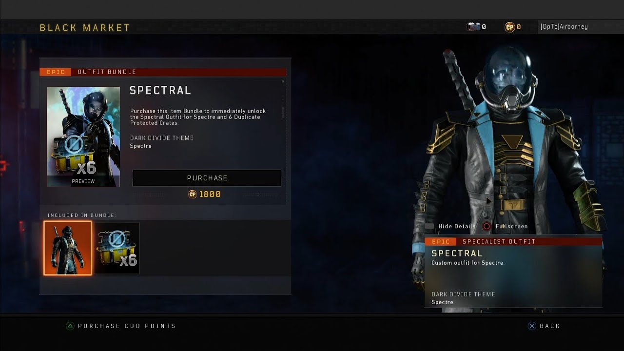 Black Ops 4 New Spectre Spectral Outfit Showcase