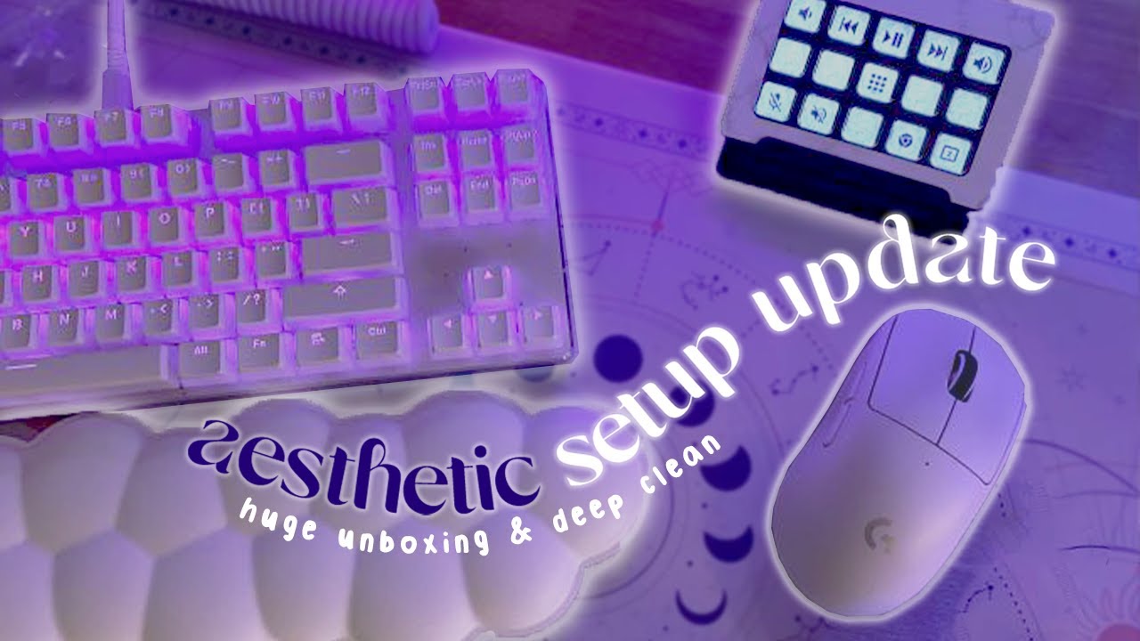 aesthetic white setup update | massive unboxing & deep clean