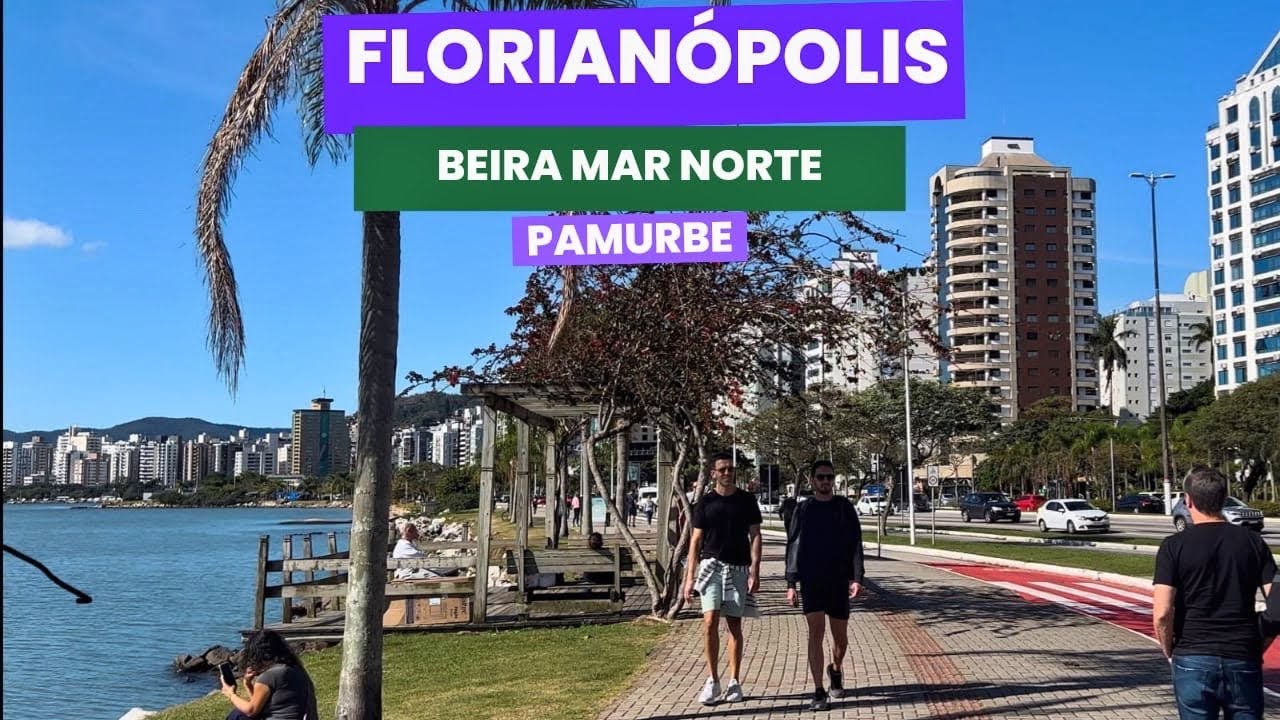 [4K] Beira Mar Norte em Florianópolis/SC. Caminhada pela orla da Ilha. Walking Tour