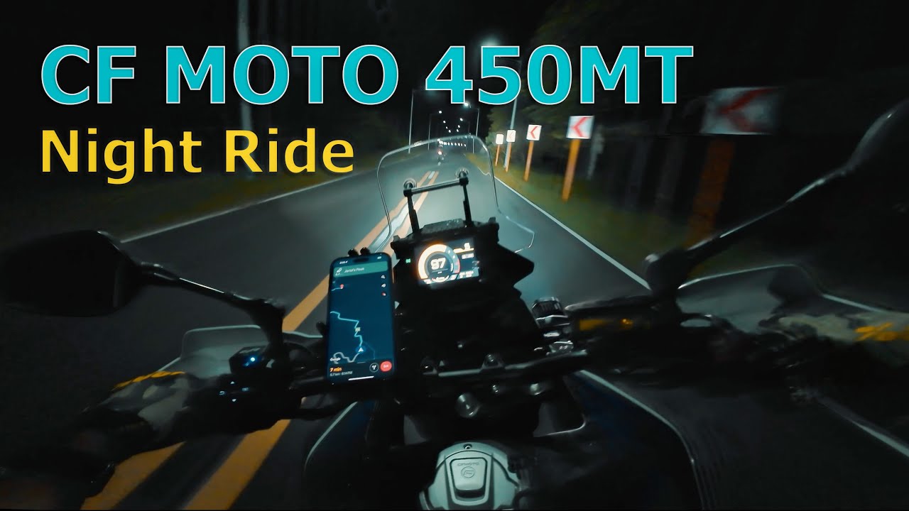 CF MOTO 450 MT - Night run (new auxillary lights)