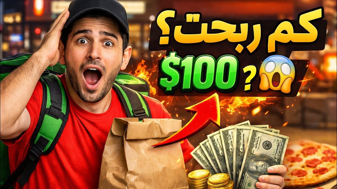 🚴‍♂️ يوم كامل في توصيل طلبات الأكل! 😱 كم ربحت في النهاية؟ 💰