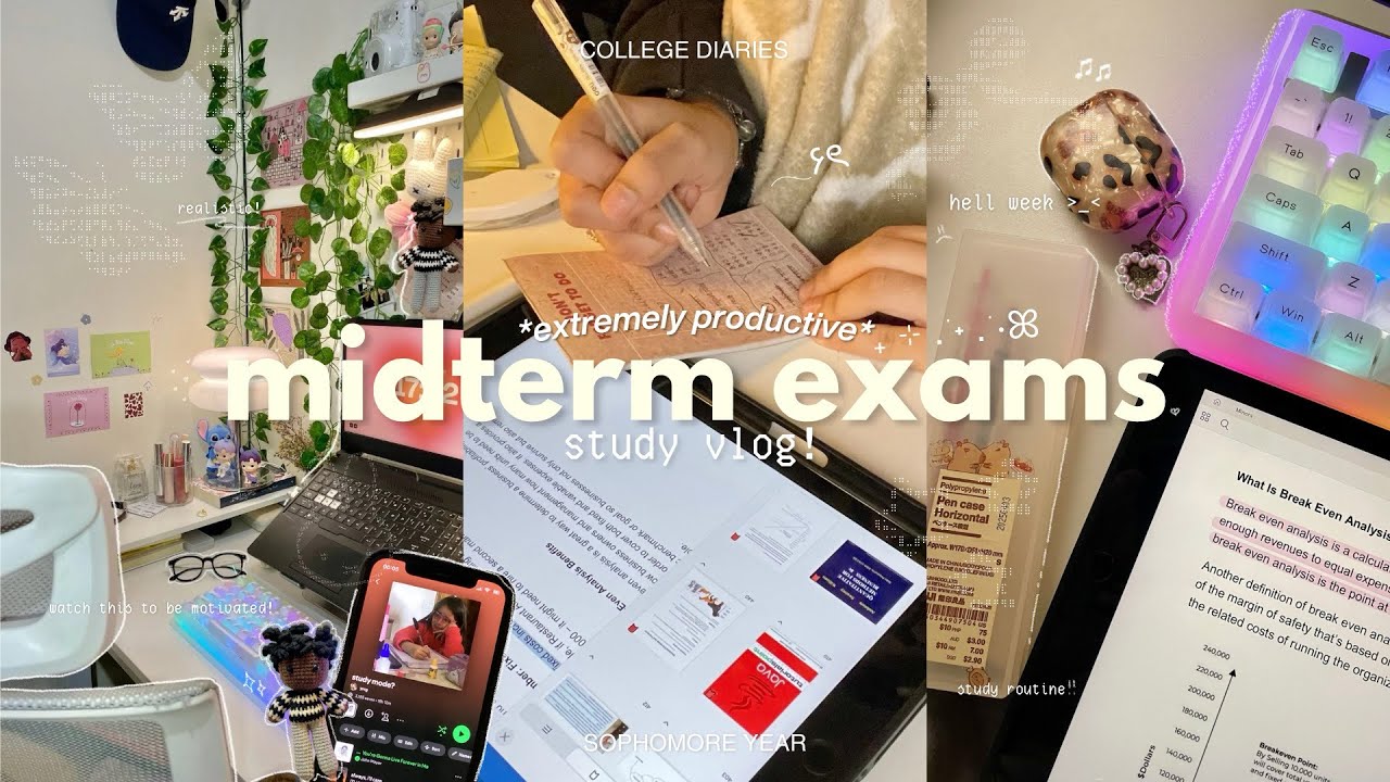 Видеоблог по подготовке к промежуточным экзаменам🙇🏻‍♀️📚 Адская неделя экзаменов, экстремальная пр...