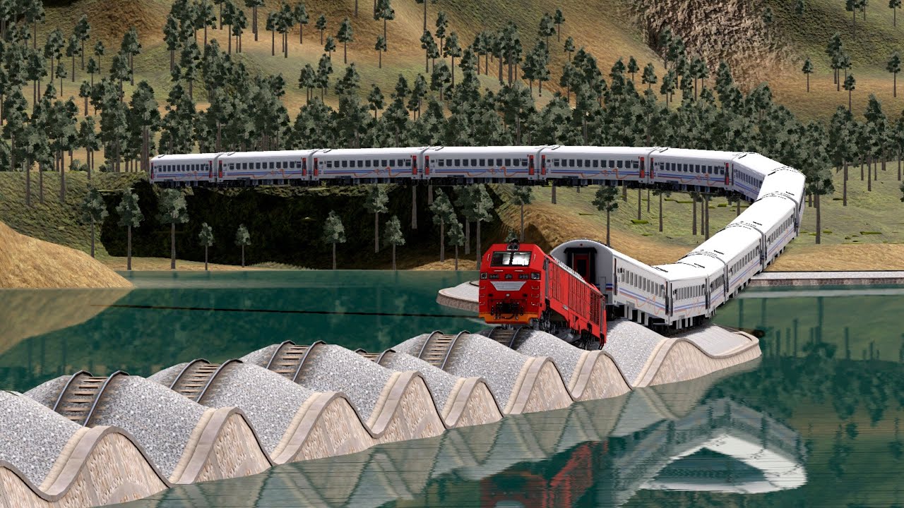 Kereta Terbang Turun Di Rel Benjol Atas Air