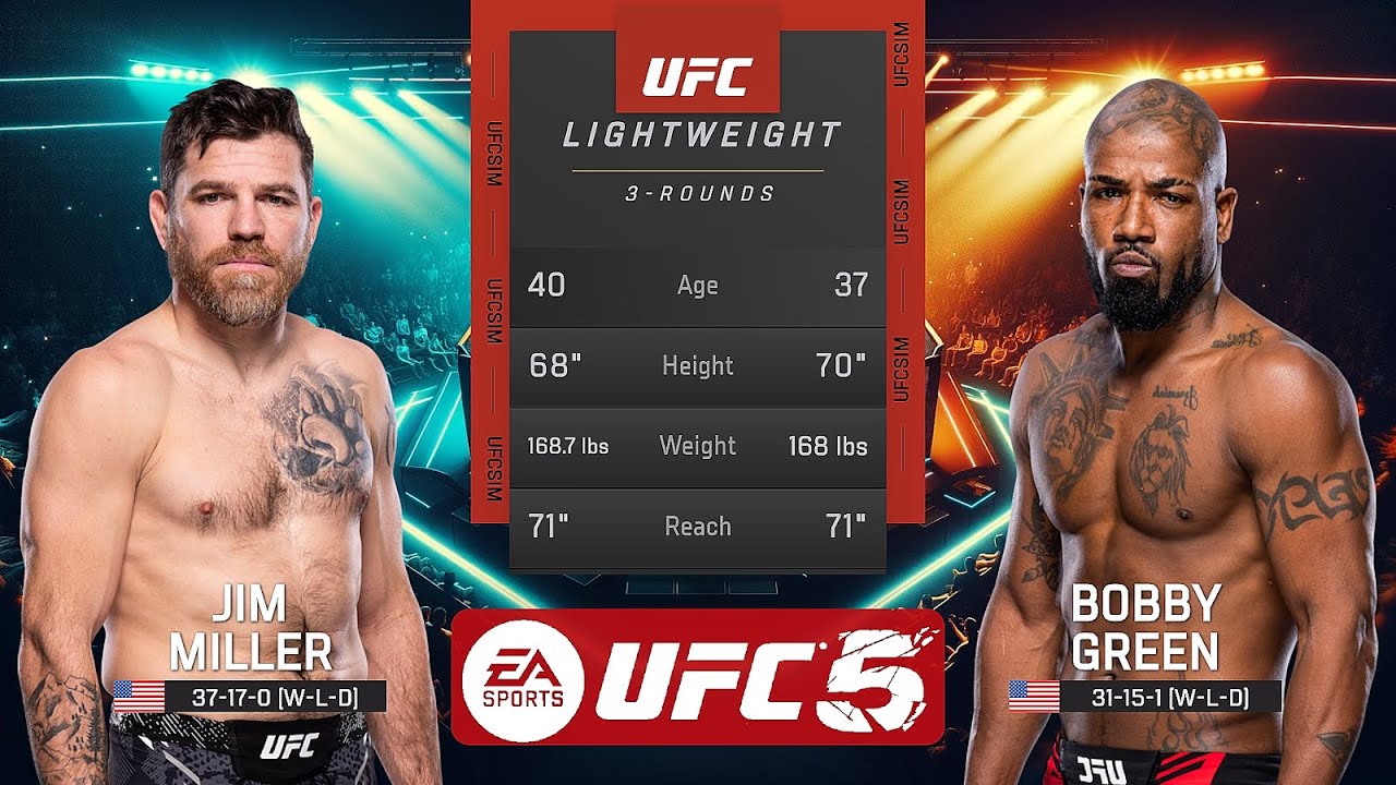 UFC 300 Simulation: JIM MILLER Vs. BOBBY GREEN | FULL FIGHT