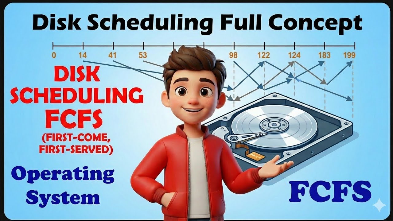 FCFS Disk Scheduling Solved - Question 4! 💿 | Operating System #CodeWithAsh