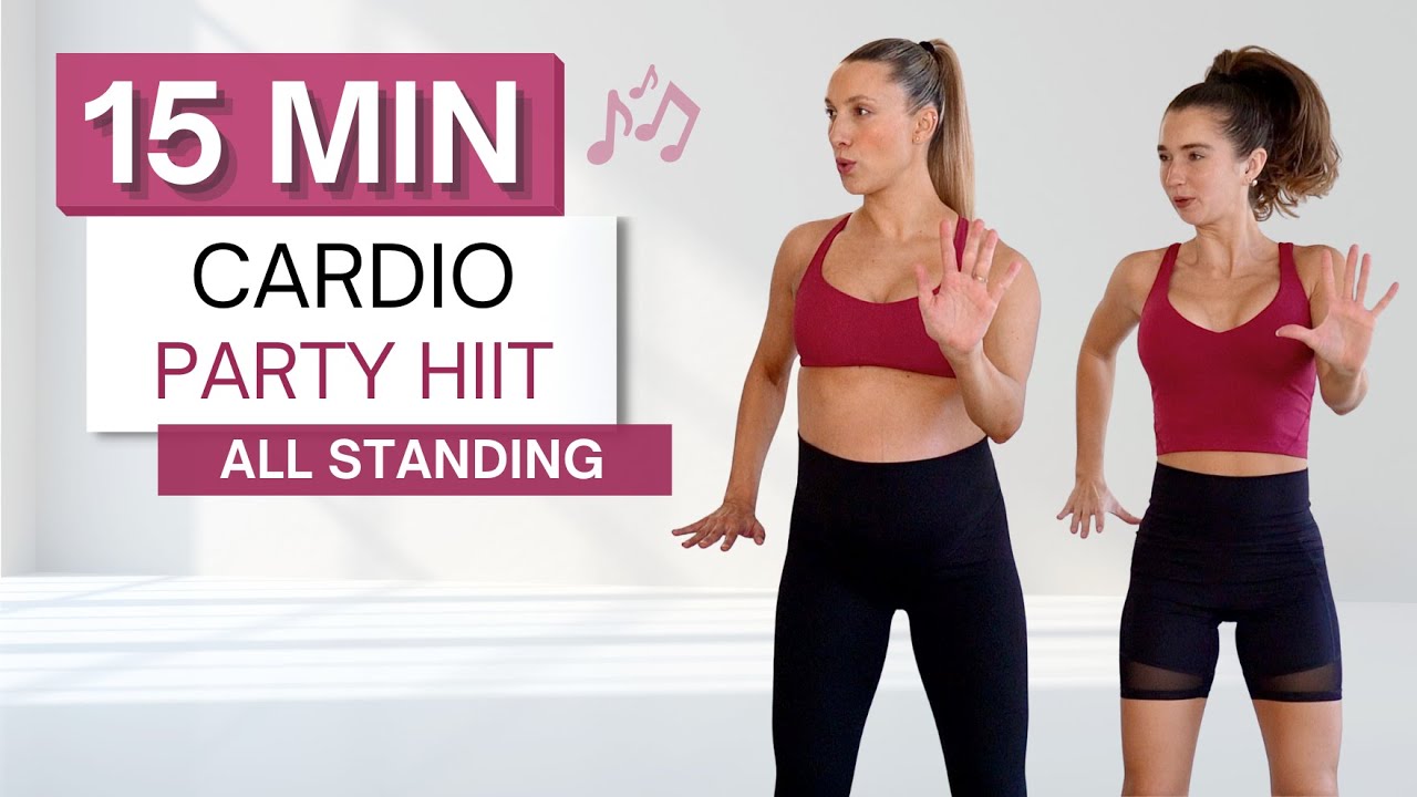 15 min CARDIO PARTY HIIT WORKOUT | No Squats | High Impact + Low Impact Options (Pregnancy Friendly)