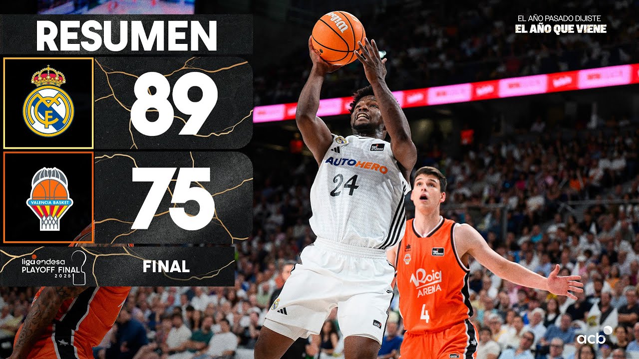 Real Madrid - Valencia Basket (89-75) RESUMEN | Playoff Final Liga Endesa 2025