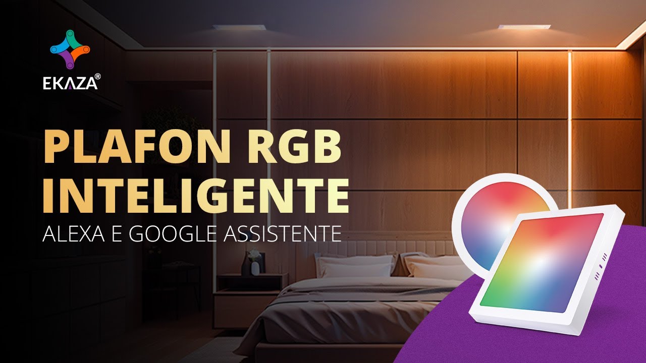 Plafon Inteligente RGB/CCT - 18 e 24W - Embutir e sobrepor - ALEXA e GOOGLE assistente