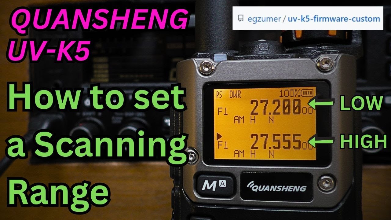 Как настроить диапазон сканирования на Quansheng UV-K5 (Egzumer)