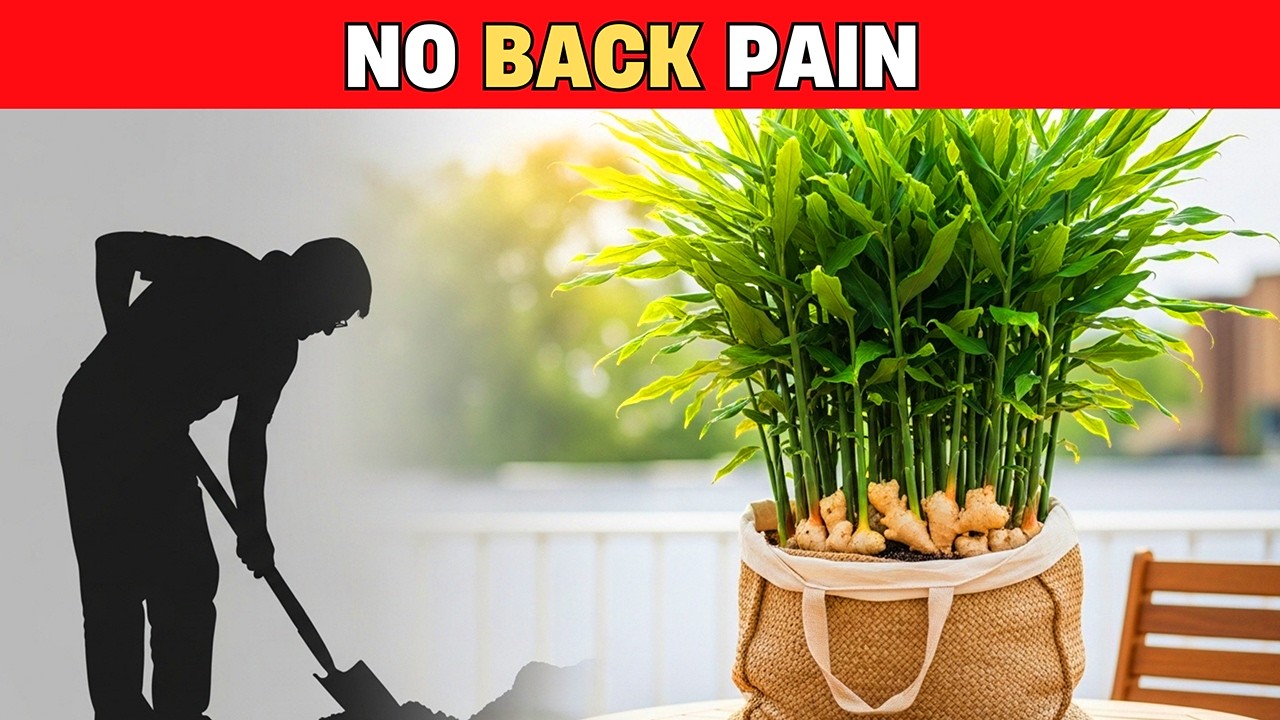 NEVER bend over Grow 10 lbs of ginger in a grocery bag (5 Minutes)  | Kitchen To Garden