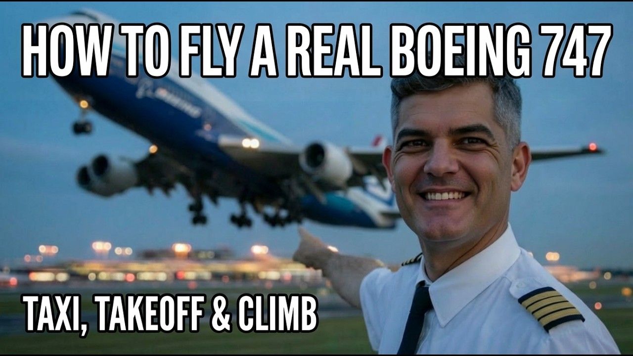 How to Fly a Real Boeing 747 - Part 3: Taxi, Takeoff & Climb | Real 747 Captain Explains