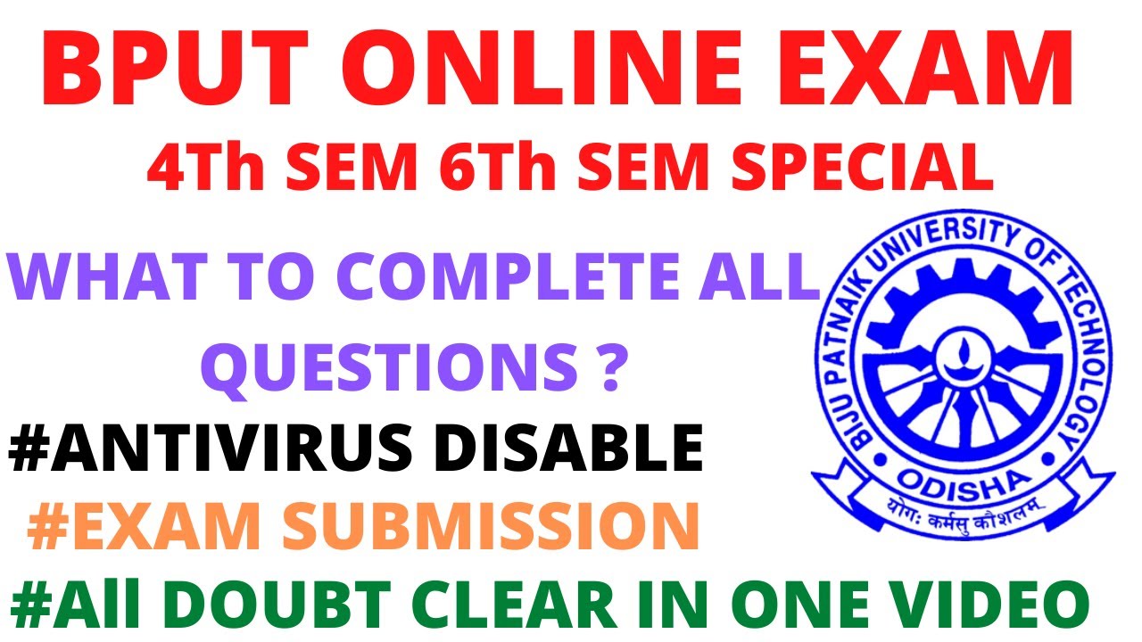 Bput Online Exam Update For 4th Sem And 6th Sem Exam 2020 In Hindi || Bput Online Exam Problem???