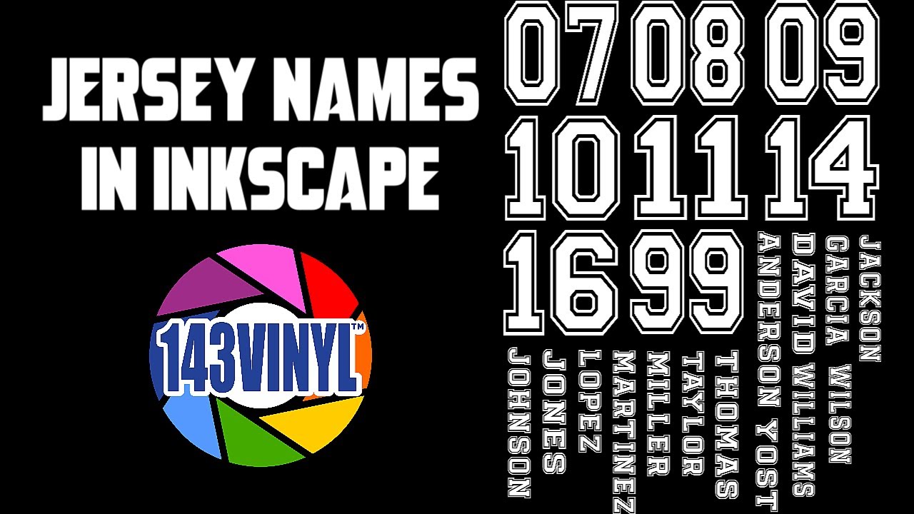 Jersey Names in Inkscape