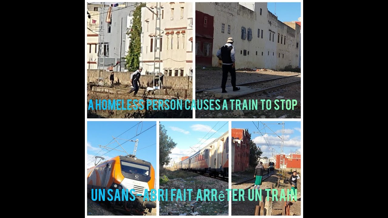 عاجل متشرد يتسبب في توقيف القطار اعتذر عن الكلام ❌  ميكانسيان ضرب. frein d'urgence E 1469