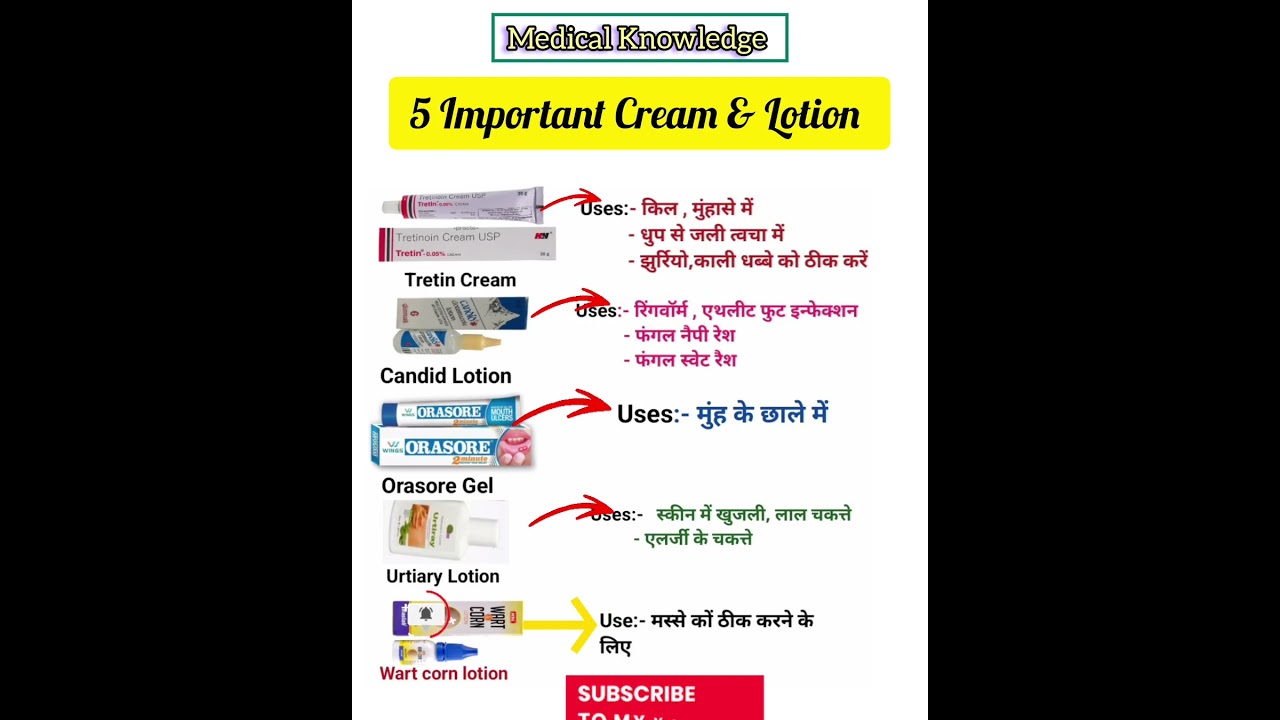 5 Important Cream & Lotion @sn pharmacy #snpharmacy #healthadvice