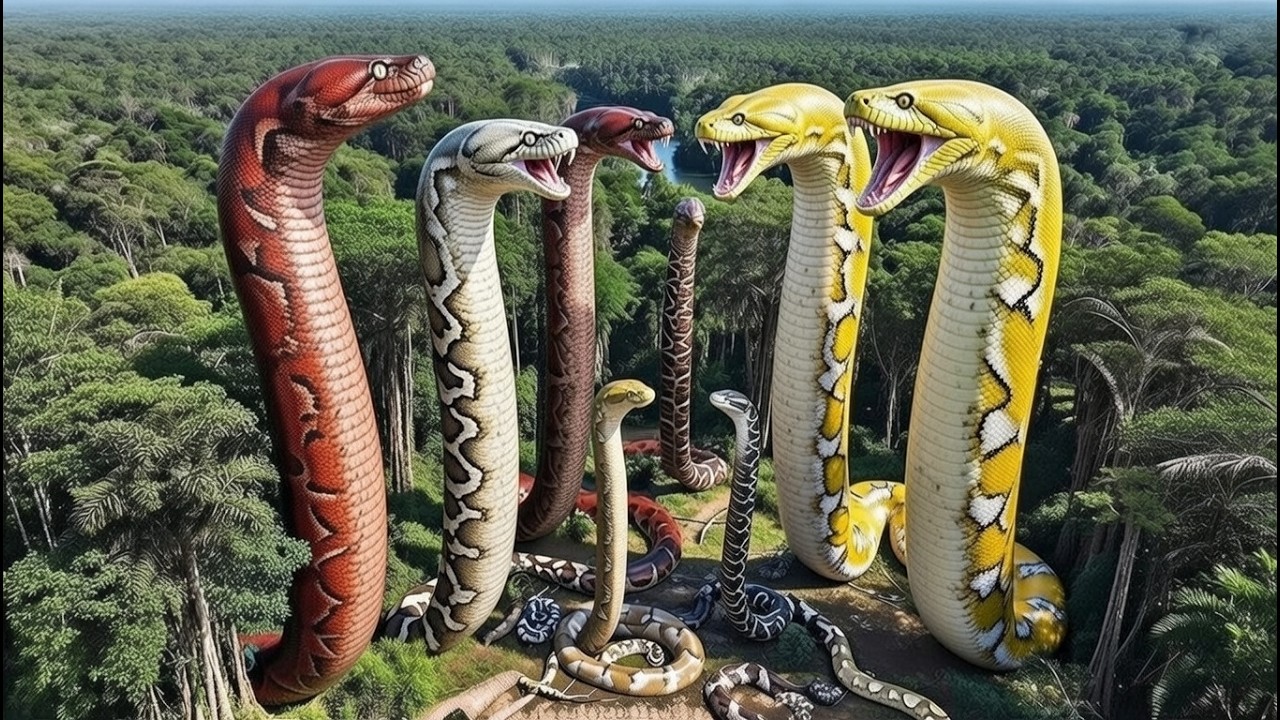 5 Giant Titanoboa Snakes Attack Together! 😱 Prehistoric Monster Snake Battle