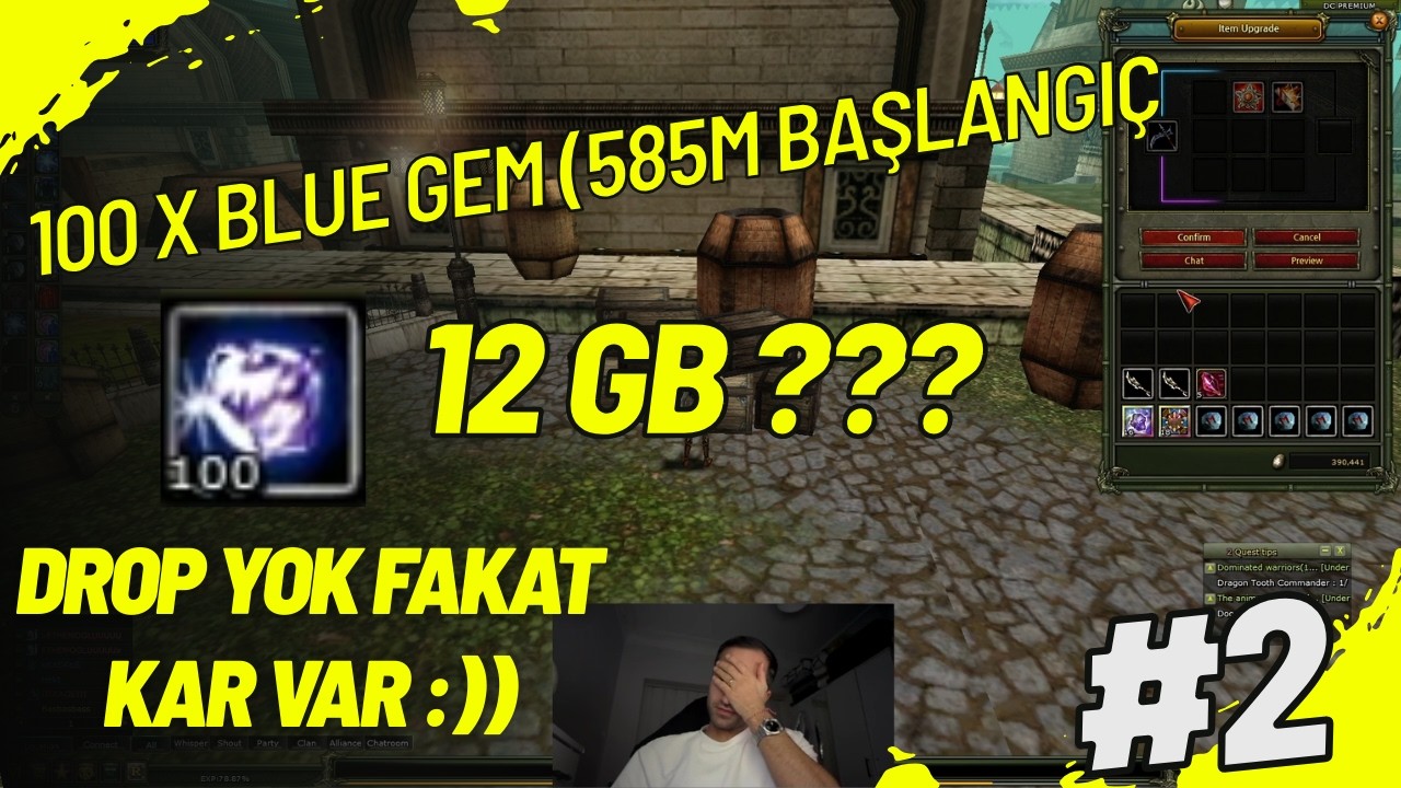 100x Blue Gem denemesi.HİÇ BEKLENMEDİK ŞEKİLDE PARAYI KATLIYORUZ! #knightonline #mmorpg #ImCaylak #2