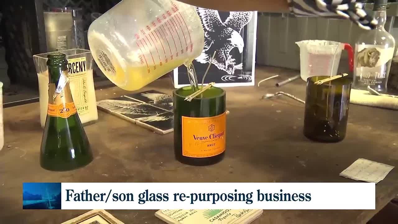 DIY liquor bottle candles!