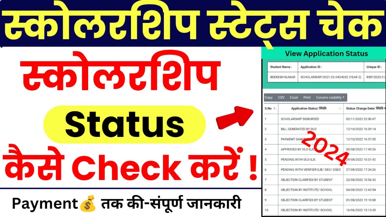 Scholarship Status Kaise Check Kare 2024 sje scholarship status check rajasthan scholarship status