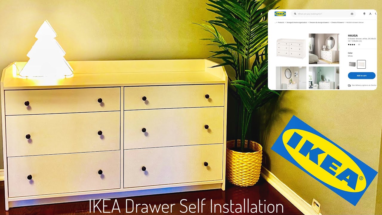 IKEA Hauga 6-drawer dresser, white colour🪛🔨 DIY self Installation - Detailed Article No. 004.073.06