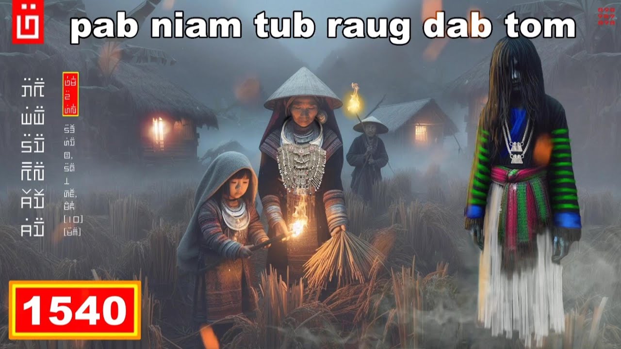 dab hais hmoob - 1540 - pab niam tub raug tsov tom, ถูกสมิงล่า, the chaser tiger.