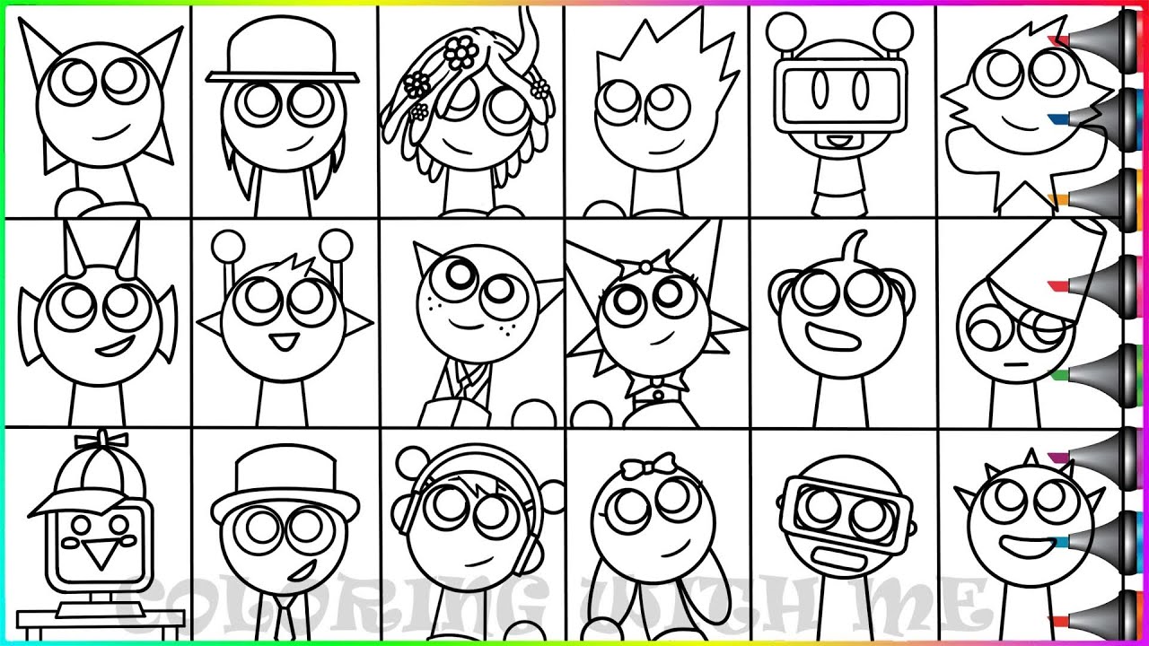 Cyfrowe kolorowanie 18 postaci Sprunki | Proces tworzenia grafiki przez fan&oacute;w Incredibox 🎨 / NCS ...