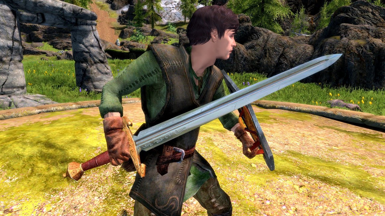 Skyrim SE weapon mod - Heavy Sword and Shield (Blade of Darkness)