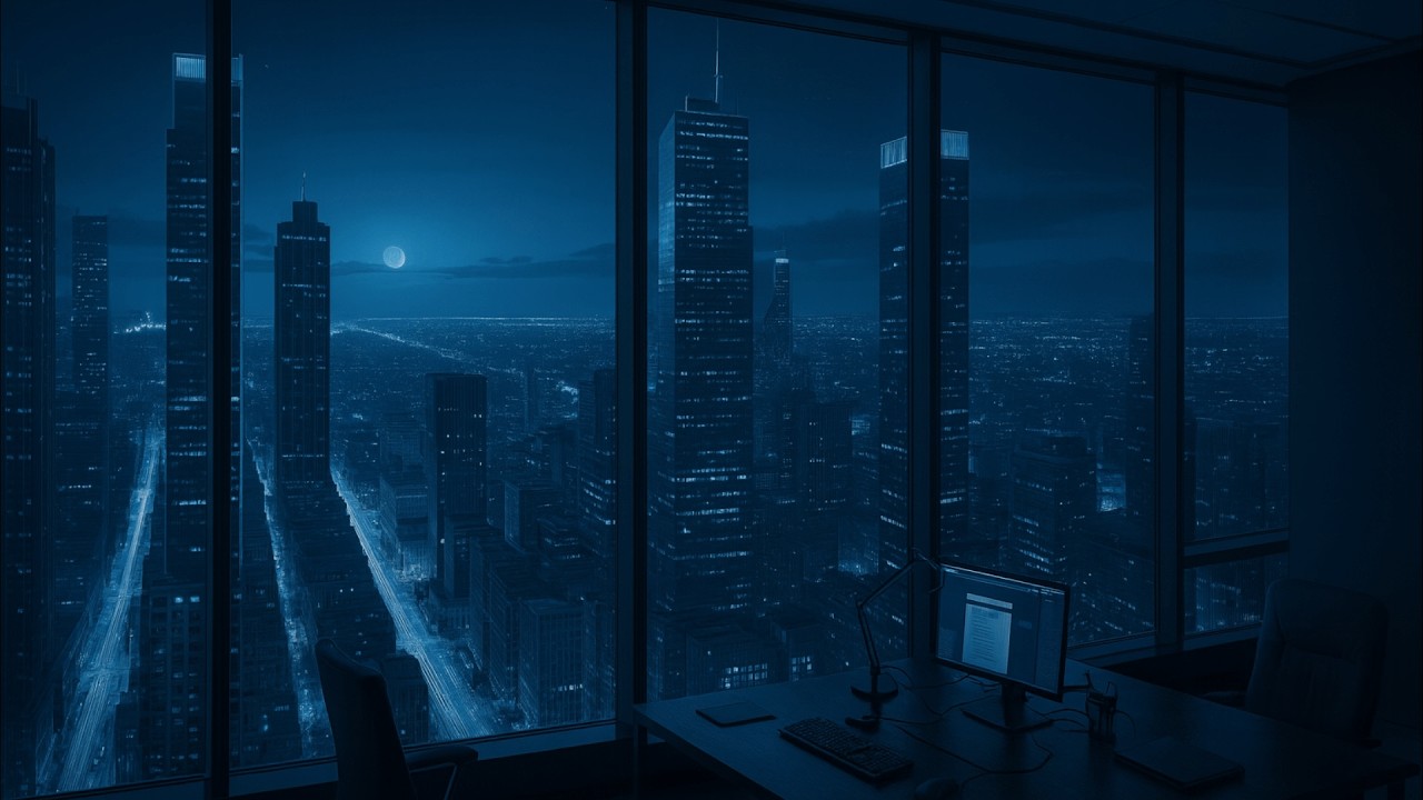 Silent Office | Blue Hours City | Night Ambient