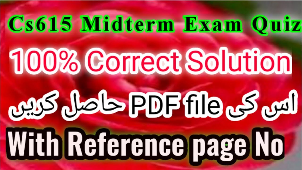 Cs615 Midterm Exam Quiz |#Cs615QuizFall2022 @mnheroboss9969