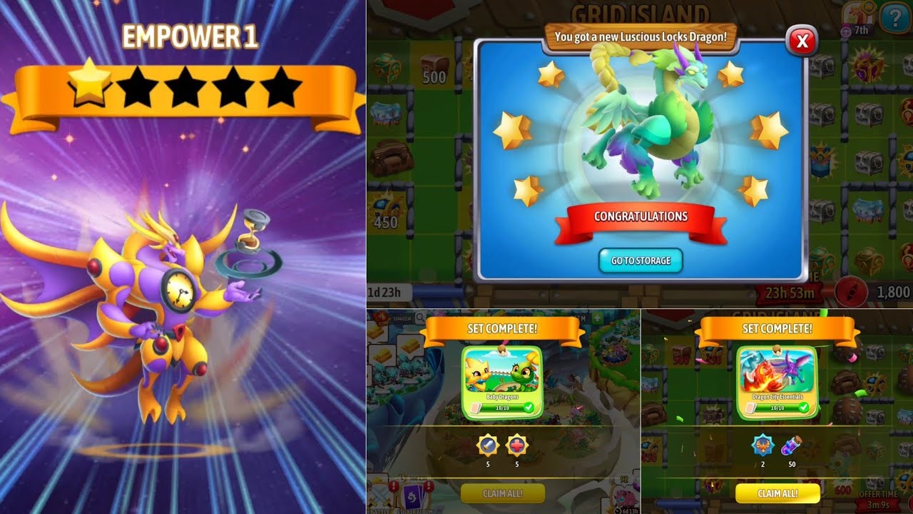 #797. Dragon city | Completed 2 set of sticker | Get a new Luscious Locks Dragon.