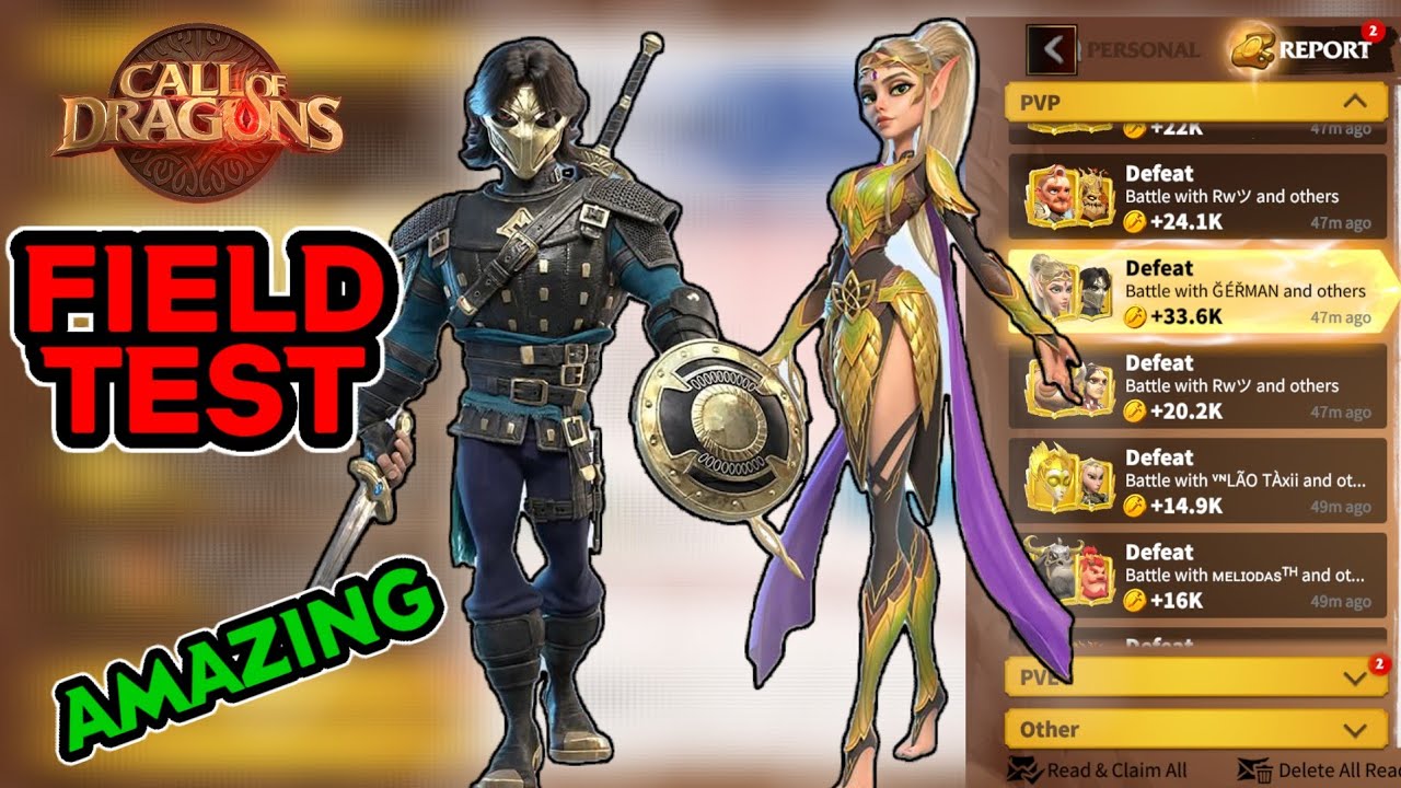 Ellanir Joren war test and reports - call of dragons - Amazing performance 