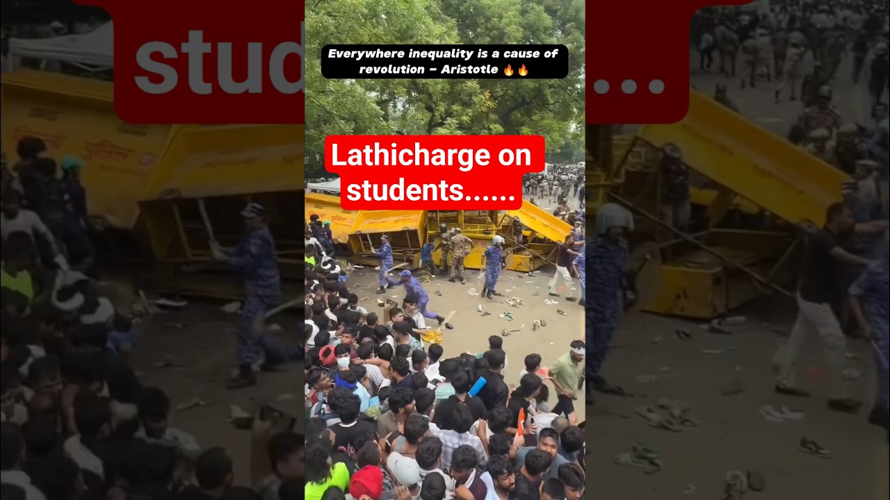 Lathicharge on protesters #cjp #loveindia #protest #delhipolice #sonamwangchuk