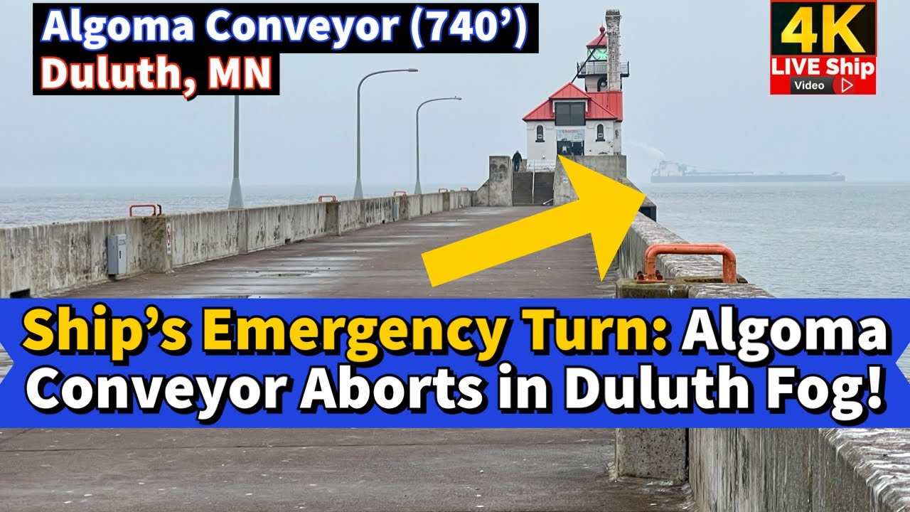 ⚓️Ship's Emergency Turn: Algoma Conveyor Aborts in Duluth Fog!