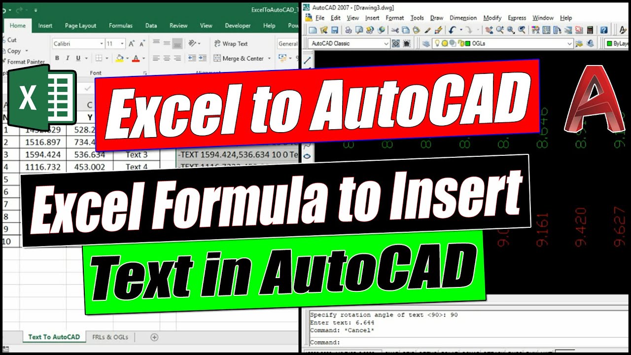 Import Text from Excel to AutoCAD