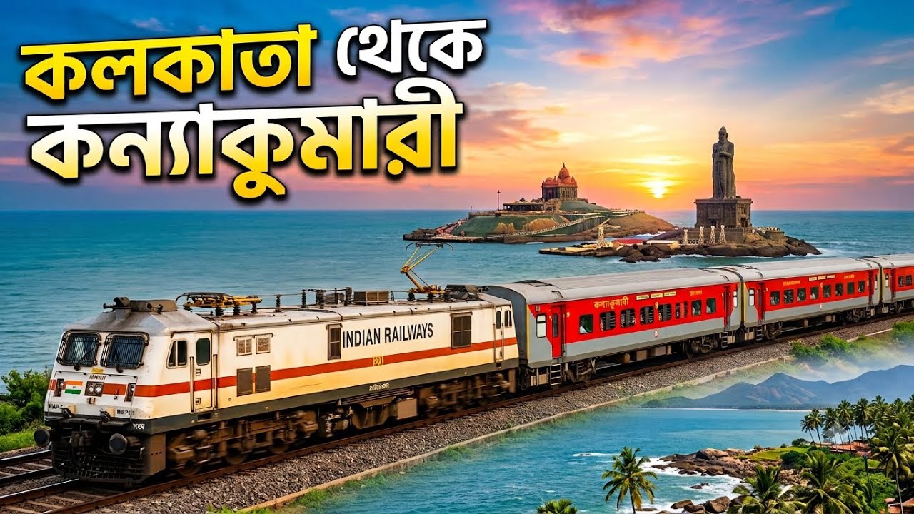 কন্যাকুমারী | Kolkata To Kanyakumari Train Journey |12665 Kanyakumari SF Express | Kanyakumari Hotel