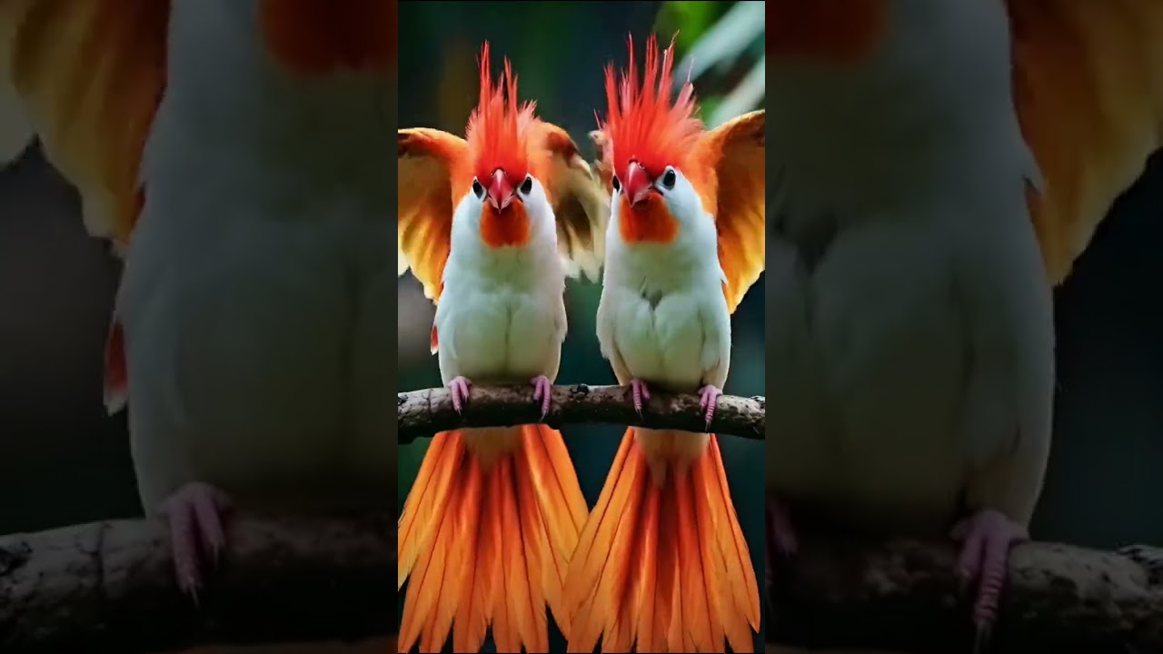 "Two Rare Birds Perched on a Tree 🌿🐦 – Amazing Nature Moment!" 