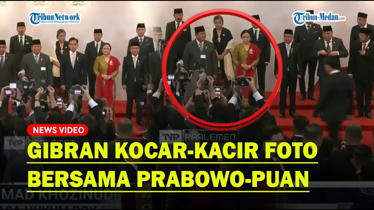 REAKSI Puan Maharani saat Gibran Berlari Foto Bersama Prabowo di Sidang Tahunan MPR DPR 2025