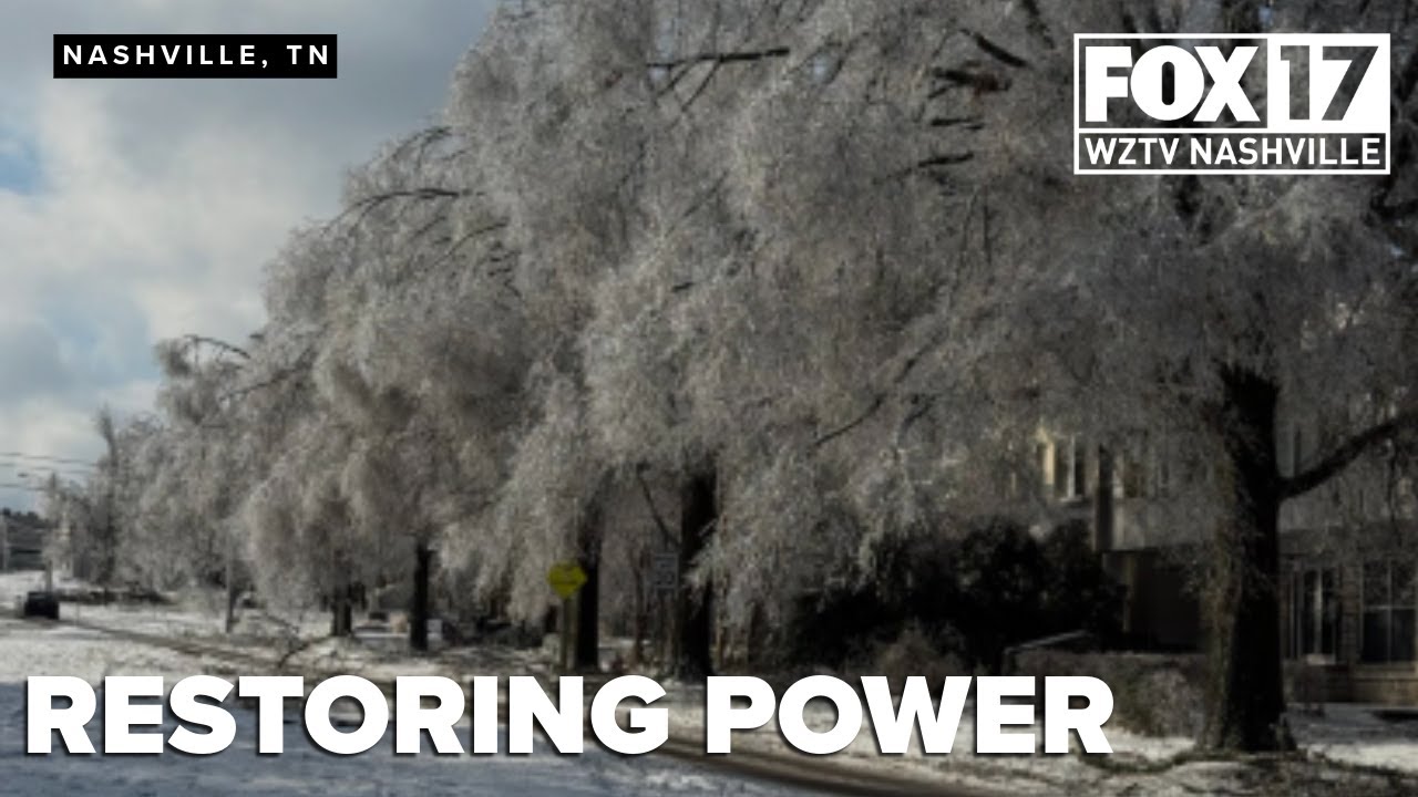 Ice storm damage visible across Belmont-Hillsboro as NES crews work to restore power